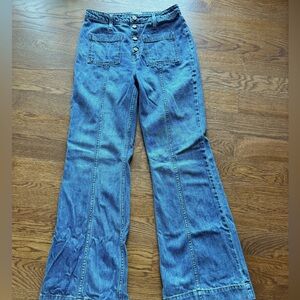 NoEnd jeans, sailor style with front buttons. Worn once. Size 28.
